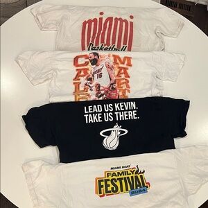 Miami Heat Basketball T-Shirt Throwbacks - White and Black